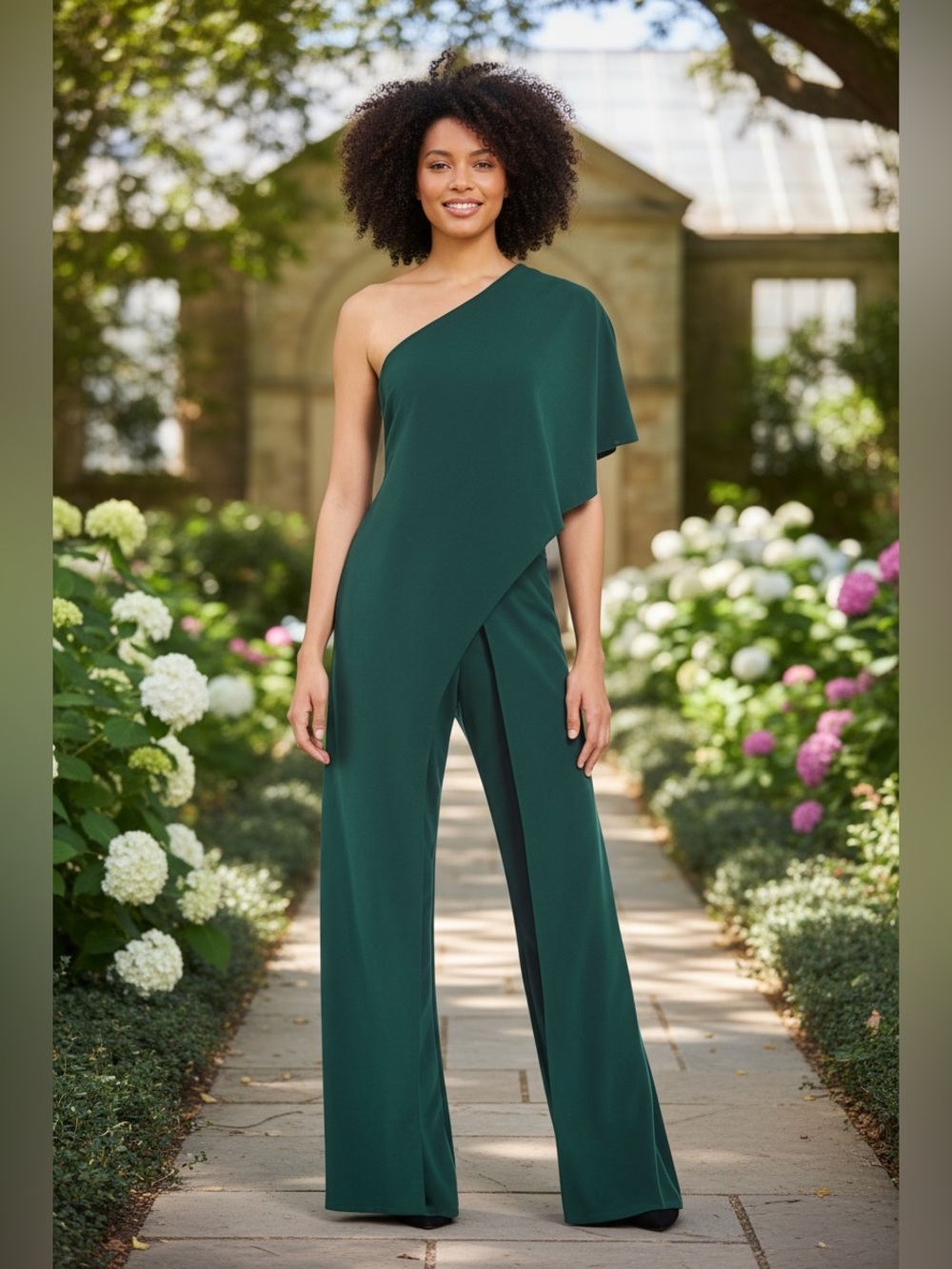 Flutter One Shoulder Jumpsuit